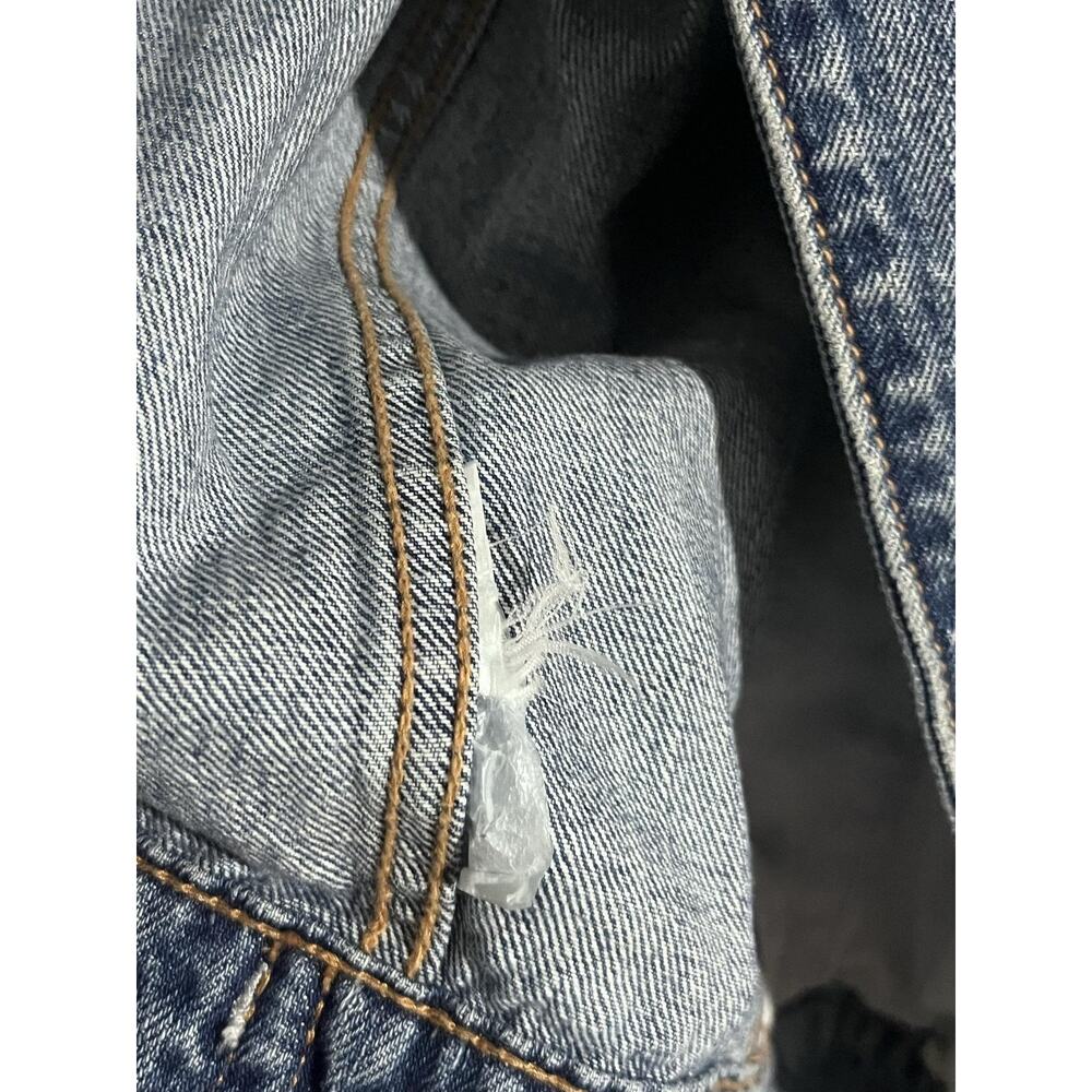 American Eagle Jacket Mens XL Blue Denim Bomber Collared Pockets Cotton Button - Picture 3 of 16